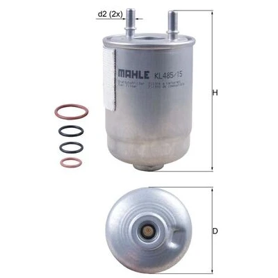 Abbildung von MAHLE ORIGINAL KL 485/15D Kraftstofffilter Leitungsfilter 10 10,0 RENAULT: Megane 3 Coupe, CC