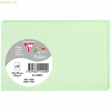 Abbildung von Clairefontaine 1440C Packung (mit 25 Karten Pollen, 82 x 128mm) 210g, grün