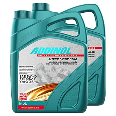 Abbildung von Addinol 2X Motoröl Motorenöl Motor Motoren Oil Engine Benzin Diesel 5W 40 Super Light 0540 5L 72097781
