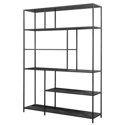 Abbildung von riess ambiente Bücherregal SLIM LINE 185x135cm anthrazit / schwarz, Einzelartikel 1 tlg., Wohnzimmer · Marmor Design Metall mit Ablage Industrial