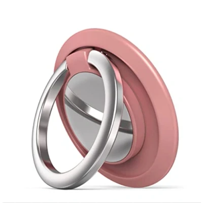 Abbildung von MuStone Handygriffe, Handy Ringhalter, 360 Grad drehbarer magnetischer Silikon Metallständer für Auto Navigation iPhone Serie, Samsung Galaxy Huawei Serie (Roségold)