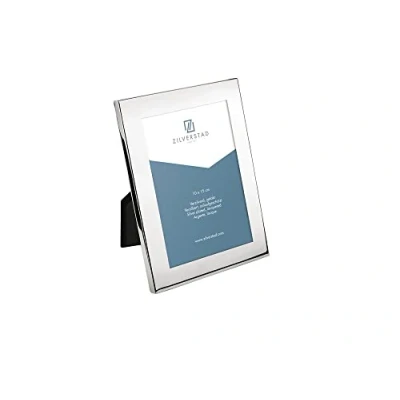 Abbildung von Zilverstad Fotorahmen Riga (10 x 15cm) versilberter Rahmen &amp; Rückseite aus Samt, glänzend mit Chrom Optik, Silber