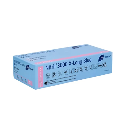 Abbildung von Nitril® 3000 X Long Nitrilhandschuhe extralang 100 St