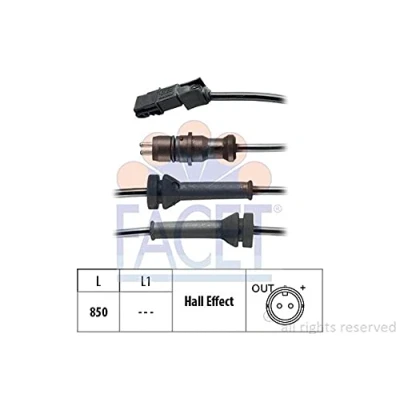 Abbildung von FACET 21.0052 ABS Sensor Made in Italy OE Equivalent 850mm RENAULT: SCENIC 2, MEGANE 2 Coupe Cabriolet
