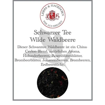 Abbildung von Lerbs &amp; Hagedorn, Schwarz Tee Wilde Waldbeere Fruchtiger Geschmack 250g (ca. 21 Liter) Ceylon mit Brombeeren und Bromberblättern