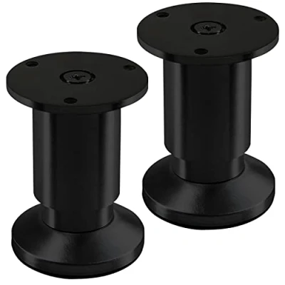 Abbildung von 2 Stück Möbelfüße TERRA Höhe 80 mm Schwarz eloxiert Sofafüße höhenverstellbar bis max. 15 mm, belastbar 250 kg/je Fuß von SOTECH