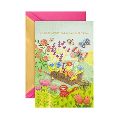 Abbildung von Hallmark Kleine Muttertagskarte für Mama Buntes Garten Design &quot;Signature&quot; Kollektion
