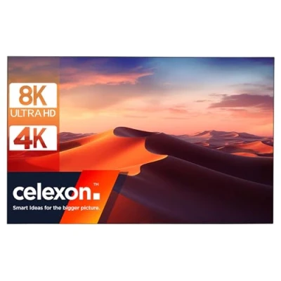 Abbildung von celexon HomeCinema V2.0 CLR Ultrakurzdistanz Rahmen Leinwand 100&quot; 221.4x124.5 cm 16:9 8K, Full HD mit höhenverstellbaren Wandmontage Projektions Frame NUR für Beamer!