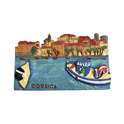 Abbildung von 3D Korsika Frankreich Kühlschrank Kühlschrankmagnet Tourist Souvenirs Handmade Harz Handwerk Magnetischen Aufkleber Home Küche Dekoration Reise Geschenk
