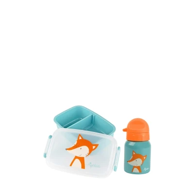 Abbildung von Sigikid Kindergarten Set Trinkflasche &amp; Brotdose Fuchs Blau/Orange Fuchs, OneSize
