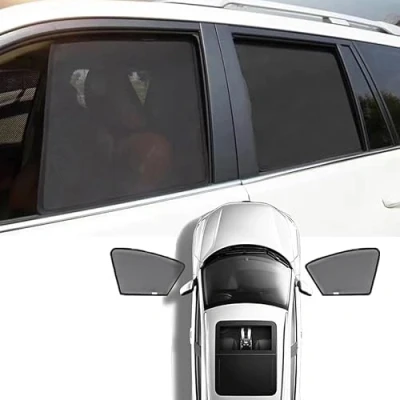 Abbildung von Magnetischer Sonnenschutz für Seitenscheiben B.M.W 1er E87 2003 2012, Auto Seitenfenster Schatten mit UV Schutz, Autofenster Sonnenschutzrollos Heckscheibe