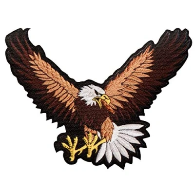 Abbildung von Catch the Patch Aufnäher Bügelbild, Aufbügler, Applikationen, Patches, Flicken, zum aufbügeln, Polyester, Adler Vogel Flügel Tier Größe: 16 x 12 cm