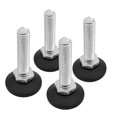 Abbildung von Design61 4X Verstellschraube Justierschraube Ø 38 mm mit verzinkter Stellschraube M12 x 50 (Fuß drehbar)