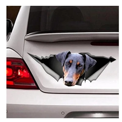Abbildung von Generic Auto Sticker Autoaufkleber Lustig Dog Dobermann Aufkleber, Haustier Hund Natürliche Ohren, （15Cm） C1S887(1PCS)