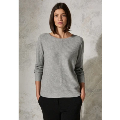 Abbildung von Cecil MIT Struktur Strickpullover, Damen, Größe: Medium, Grau