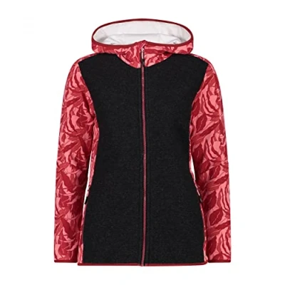 Abbildung von CMP Stretch Fleecejacke für Damen mit fester Kapuze, Schwarz, D34