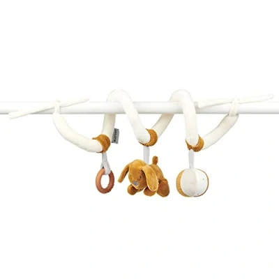 Abbildung von Nattou Spielspirale, Hund Charlie, Mit Rassel und Silikonring, 32 x 25 cm, Vegan, 100% Polyester, Baumwolle/Polyester, Weiß Braun