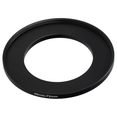Abbildung von vhbw Step Up Ring Adapter von 49 mm auf 72 für Kamera Objektiv Filteradapter, Metall, Schwarz