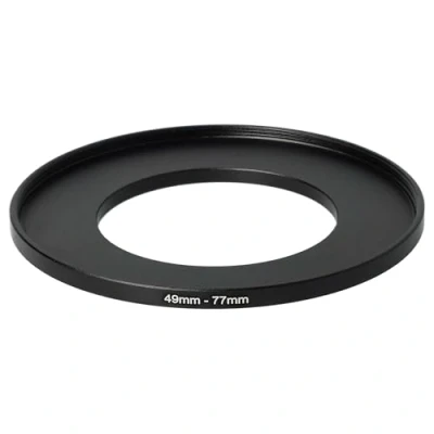 Abbildung von vhbw Step Up Ring Adapter von 49 mm auf 77 für Kamera Objektiv Filteradapter, Metall, Schwarz