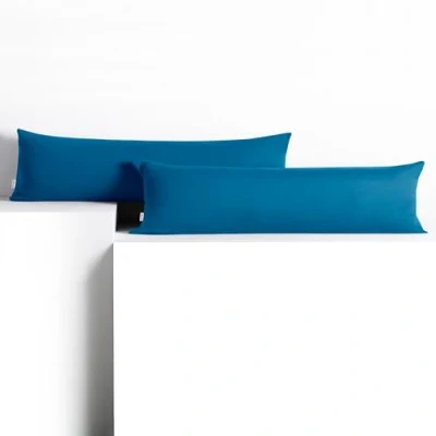 Abbildung von DecoKing 2 Kissenbezüge 20x145 cm Jersey Baumwolle Reißverschluss blau Amber