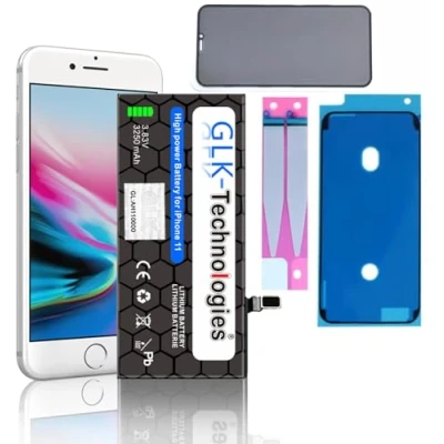 Abbildung von GLK Technologies High Power Ersatz Akku für Apple iPhone 11 inkl. 2X Klebebandsätze Smartphone 3250 mAh (3,8 V)