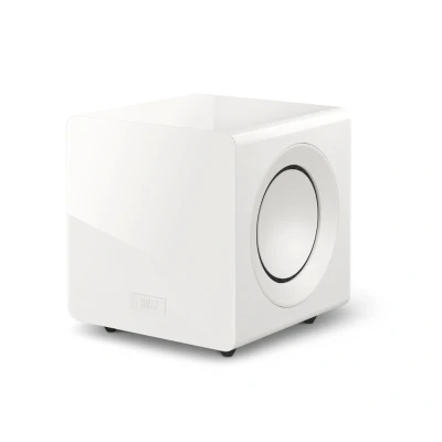 Abbildung von KEF KC92 Subwoofer, Weiß glänzend 2 x 500W RMS Verstärker Klasse D iBX Intelligent Bass Extension gegenläufiger 23 cm Doppeltreiber Musik Heimkino Gaming