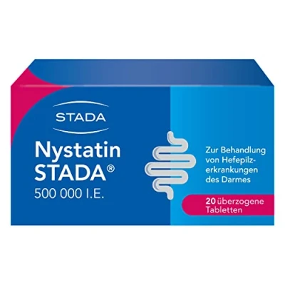 Abbildung von Nystatin STADA 500.000 I.E. überzogene Tabletten bei Pilzerkrankungen 20 St
