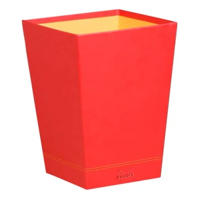 Abbildung von Rhodia 318923C Papierkorb (24 x 24 32 cm, praktisch und strapazierfähig, Kunstleder, elegant, ideal für Ihr Büro) 1 Stück, mohnrot