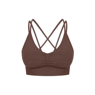 Abbildung von Smilodox Katrin Sportbh mit leichter Stützkraft, Damen, Größe: Medium, Dunkelbraun