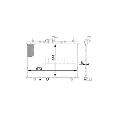 Abbildung von MAHLE ORIGINAL CR 1606 000S Kühler, Motorkühlung 673 444 16 Kühlrippen gelötet