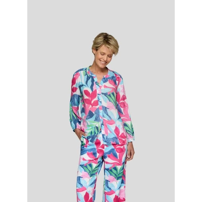 Abbildung von Rabe Klassische Bluse &quot;Rabe mit farbenfrohem Blätter Print&quot;