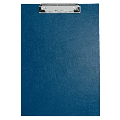 Abbildung von VELOFLEX 4814950 Schreibplatte DIN A4, PP kaschiert, Leinenstruktur, Metallklemme mit Hängeöse, Klemmbrett blau, 1 Stück