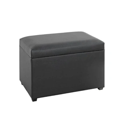 Abbildung von HAKU Möbel Sitztruhe schwarz, Kunstleder, MDF Maße: B 58 cm x H 42 T 39 cm, Style: Modern