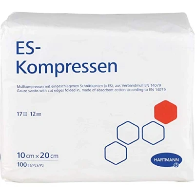 Abbildung von Es kompressen Unsteril 10x20 cm 12fach 100 St