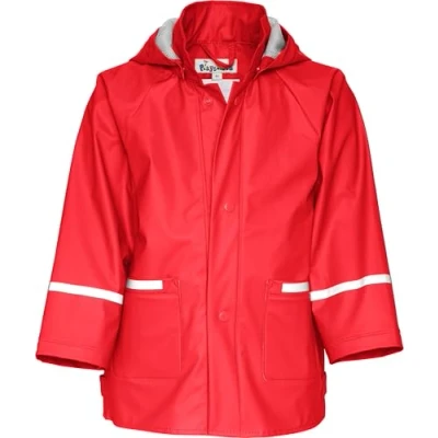 Abbildung von Playshoes Unisex Kinder Regenjacke Wind Und Wasserdicht Regenmantel Regenbekleidung, Rot, 140 EU