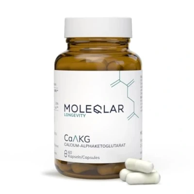 Abbildung von MoleQlar CaAKG (Calcium Alphaketoglutarat) 60 Kapseln Nahrungsergänzungsmittel mit Calcium &amp; Alphaketoglutarat 1000mg Ca AKG pro Portion