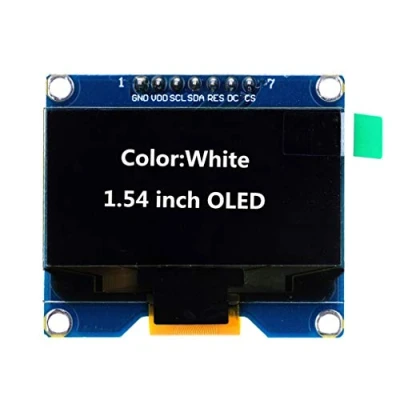 Abbildung von Fasizi 1,54 Zoll OLED Display Modul 128x64 SPI IIC Schnittstelle Screen Board 3,3 5V UART Weiße Schrift