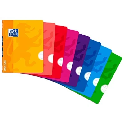 Abbildung von Oxford Openflex Heftbroschüre, A5+, Überschrift 3.5 mit Rand, 48 Blatt, 90 g/m2, farblich sortiert