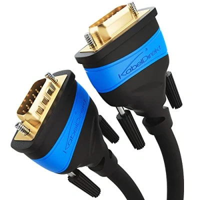 Abbildung von KabelDirekt 1 m VGA Monitor Kabel für maximale Bildqualität durch hochreine Kupferleitungen (Full HD, auf VGA, verbindet PC mit Bildschirm/Beamer/Projektor, D Sub 15, schwarz)