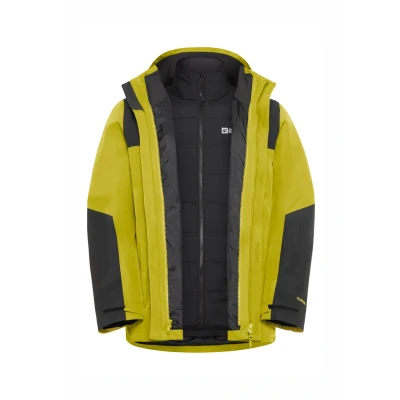 Abbildung von Jack Wolfskin Jasper 3IN1 Regenjacke / wasserabweisende Jacke, Herren, Größe: XL, Chartreuse