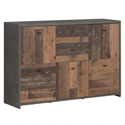 Abbildung von Newroom Kommode Betonoptik Sideboard Modern Industrial 113,9x77,3x29,6 cm (BxHxT) Highboard Anrichte [Arcona.Four] Wohnzimmer Wohnstube Büro