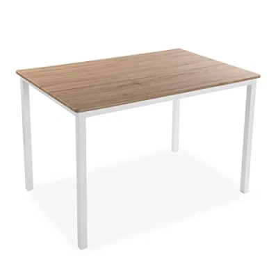 Abbildung von Versa Amaia Esstisch für Küche, Terrasse, Garten oder Esszimmer, Maßnahmen (H x L B) 76 80 120 cm, Holz und Metall, Farbe: Weiß