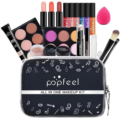 Abbildung von FantasyDay Multifunktions Exquisite Make up Geschenkset Kosmetik Schmink Kit für Gesicht, Augen und Lippen Makeup Paletten Schminkkoffer mit Lidschatten Palette, Lippenstift, Rouge, Mascara, Pinsel
