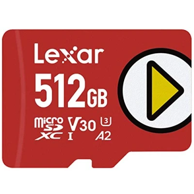 Abbildung von Lexar Play Micro SD Karte 512GB, microSDXC UHS I Karte, Bis Zu 150MB/s Lesegeschwindigkeit, Speicherkarte SD, TF Kompatibel mit Switch, Handys und Tablets (LMSPLAY512G BNNAG)