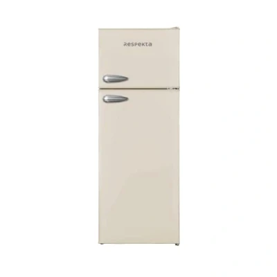 Abbildung von Respekta Retro Kühlschrank mit Gefrierfach/in creme / 145 x 54 cm 213 L Nutzinhalt/höhenverstellbare Füße/automatisches Abtauverfahren/Schnellgefrierfunktion KS144VC