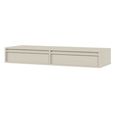 Abbildung von Selsey Schminktisch Makeup Tisch Frisiertisch Kosmetiktisch 110 cm Mit 2 Schubladen Hängend Graubeige Evo