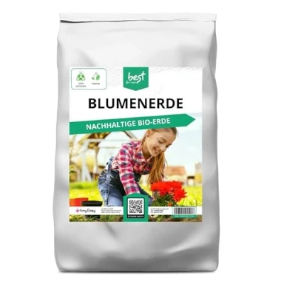 Abbildung von Best for Home Bio Erde Gartenerde für Zimmer und Balkonpflanzen, Gemüse, Obst Kräuter. Blumenerde, torffrei, ideal Blumenbeete Kübel
