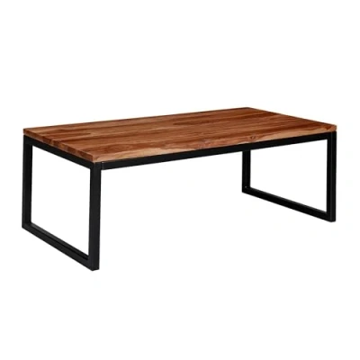 Abbildung von FINEBUY Couchtisch FB58446 (110x40x60 cm Sheesham Massivholz / Metall Modern), Wohnzimmertisch Rechteckig, Sofatisch Massiv