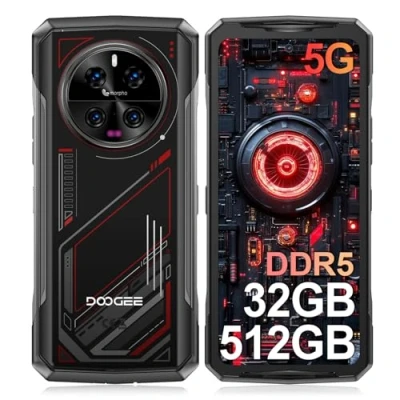Abbildung von DOOGEE V40 Outdoor Handy Ohne Vertrag 5G MediaTek Dimensity 7300 Android 14 Handy, 32GB RAM + 512GB ROM Smartphone, 6.78 FHD+ 120Hz, 108MP, 8680mAh Rugged Baustellenhandy, IP68/NFC/Face ID