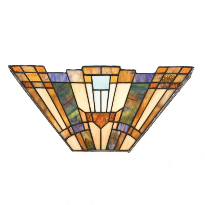 Abbildung von Quoizel QZ Inglenook WU Wandleuchte 2xE14 H:17,8 L:14 B:40,6 im Tiffany Stil